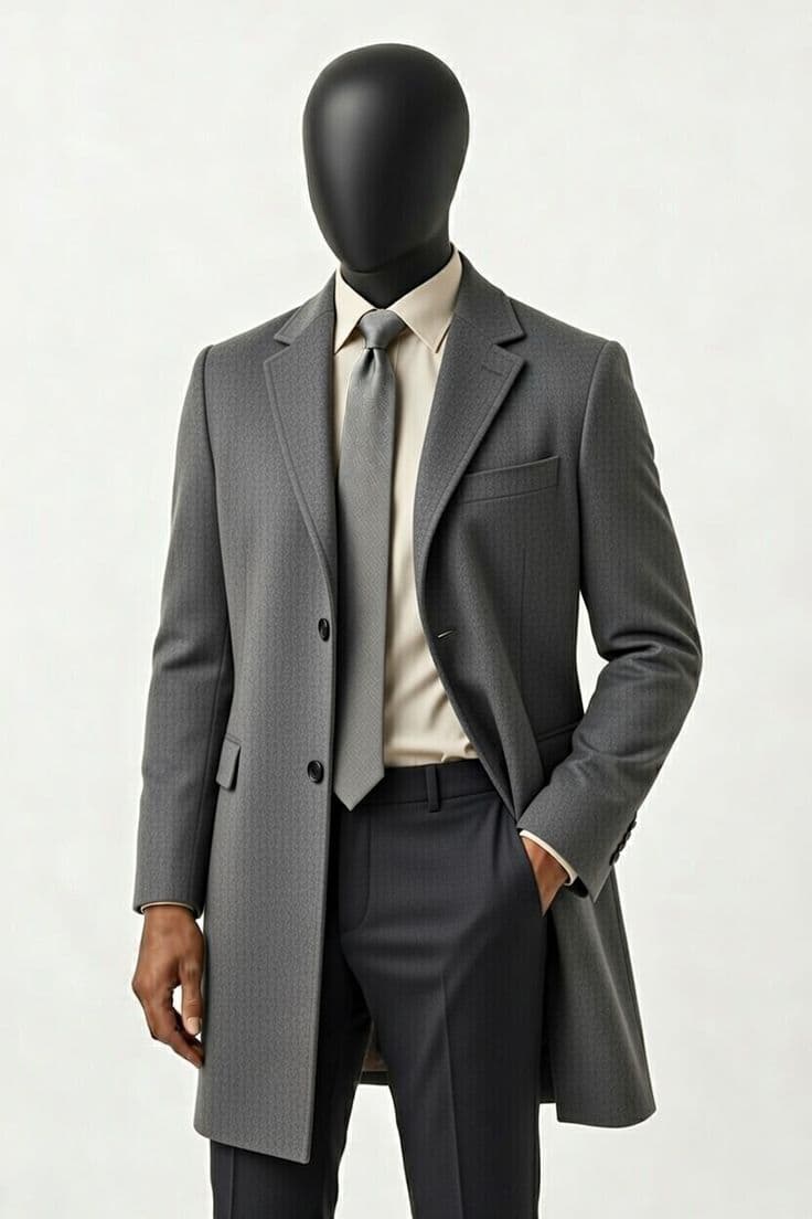Graphite Wool-Blend Overcoat